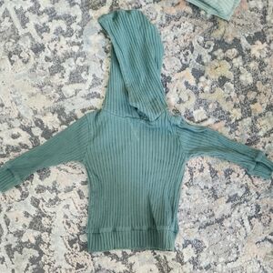 Kate Quinn Teal Ribbed Hoodie